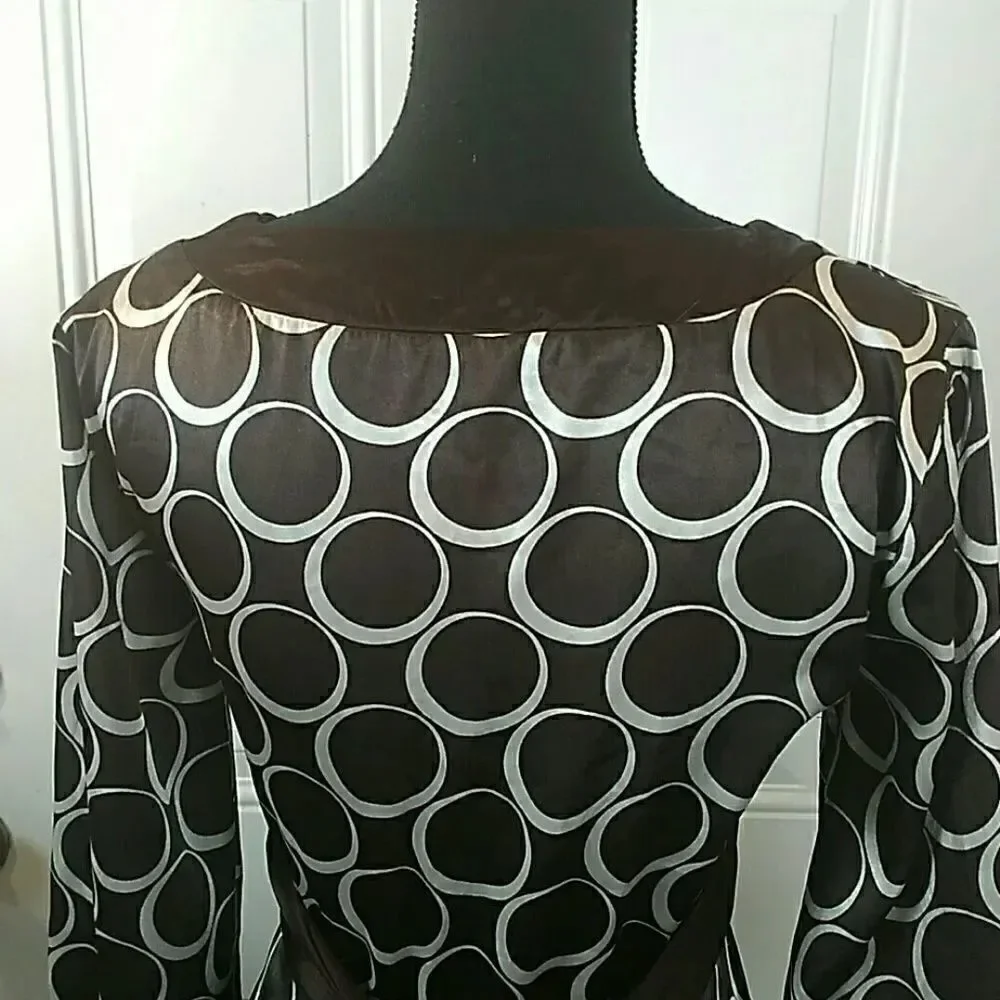(3/$20) Speechless Brown printed dress with attached sash